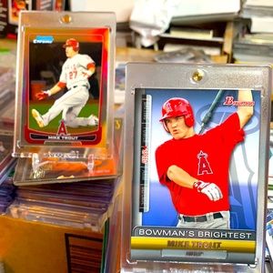 2011 and 2012 Mike Trout Rc and Chrome Refractor